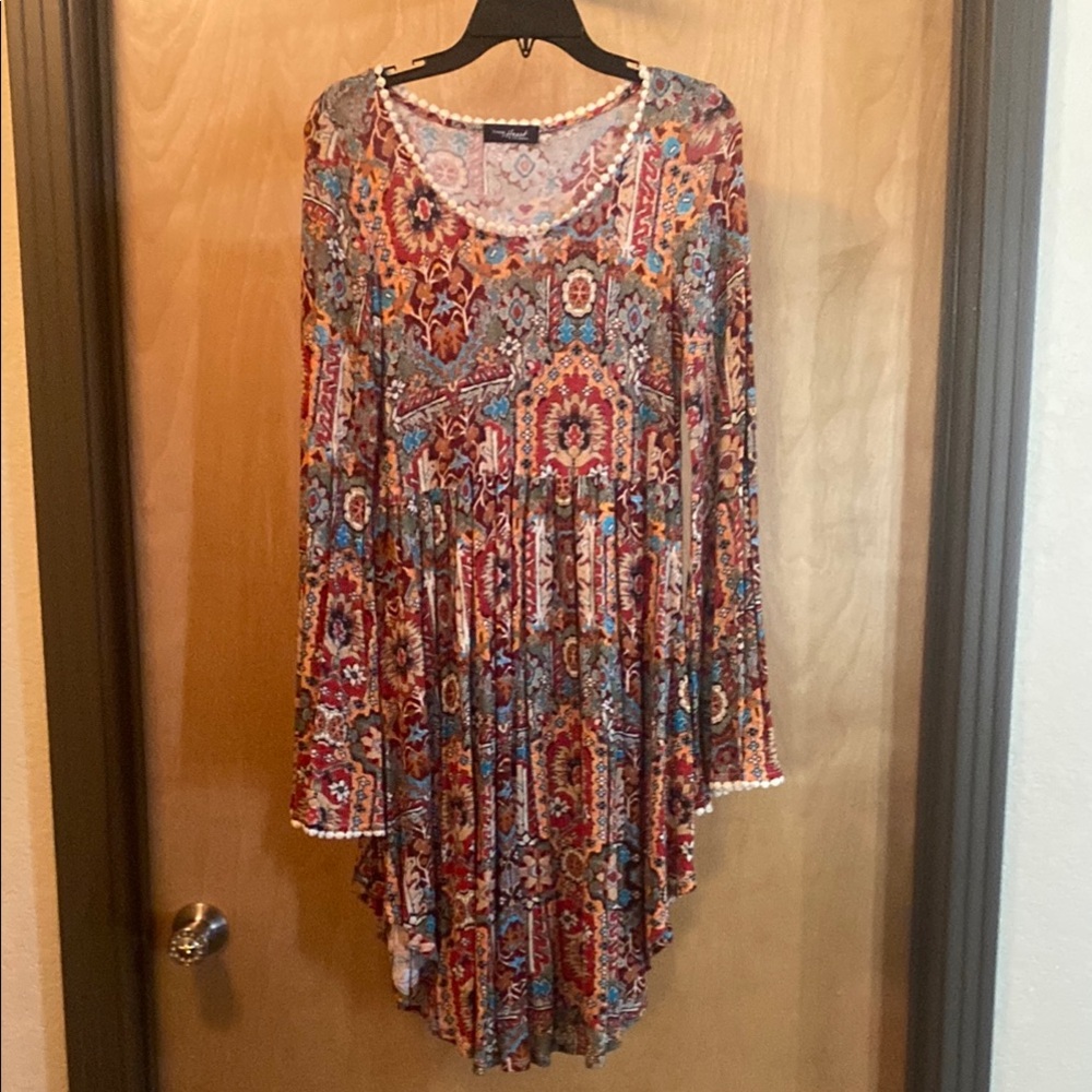 Young at Heart Floral Long Sleeve Dress; Size L